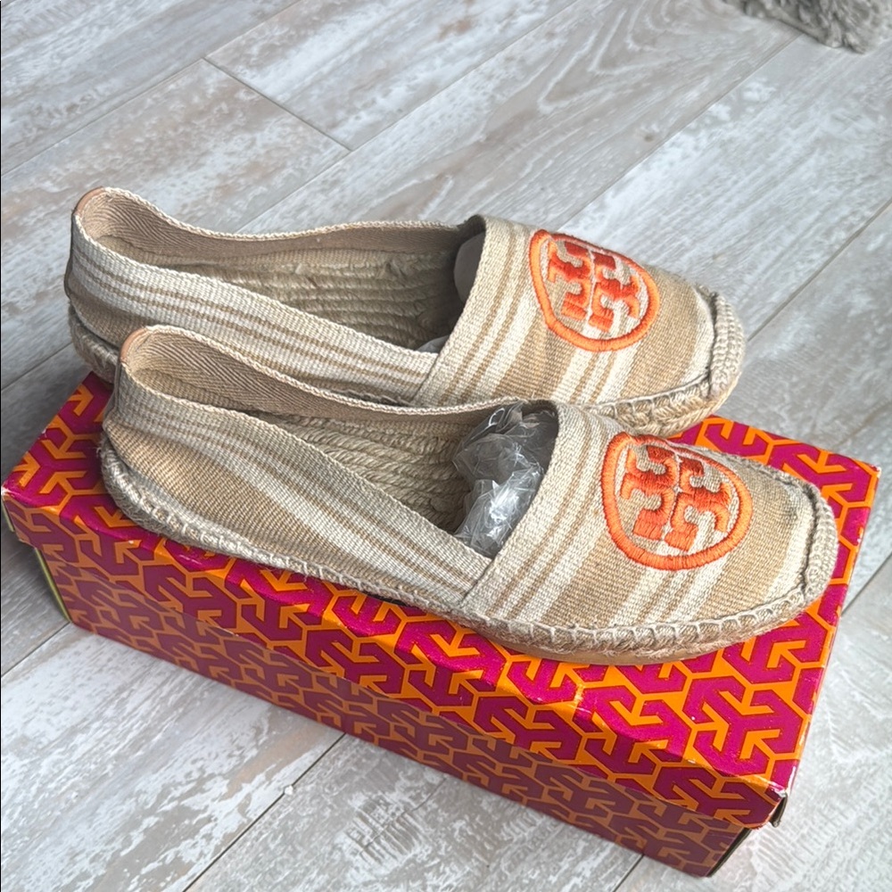 Tory Burch Tan Espadrille Flats